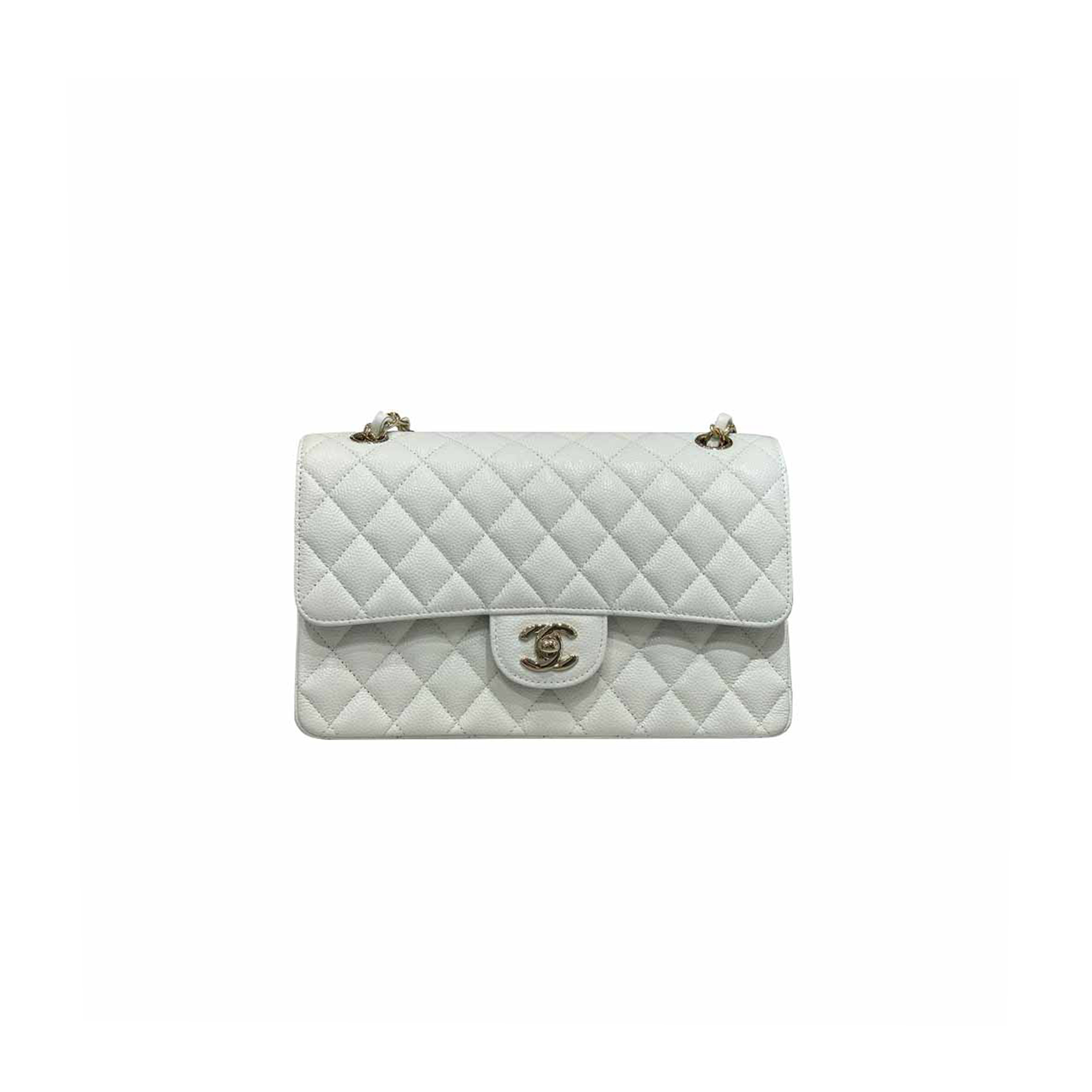 Ch*el medium classic flap light gold buckle (25.5*15.5*6.5cm)